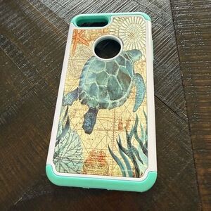 Sea Turtle Decorative iPhone 7 plus/8 plus Case in Aqua and Teal